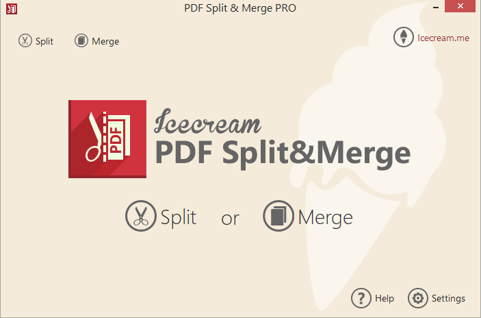Icecream PDF Split & Merge main window Icecream PDF Split & Merge main window